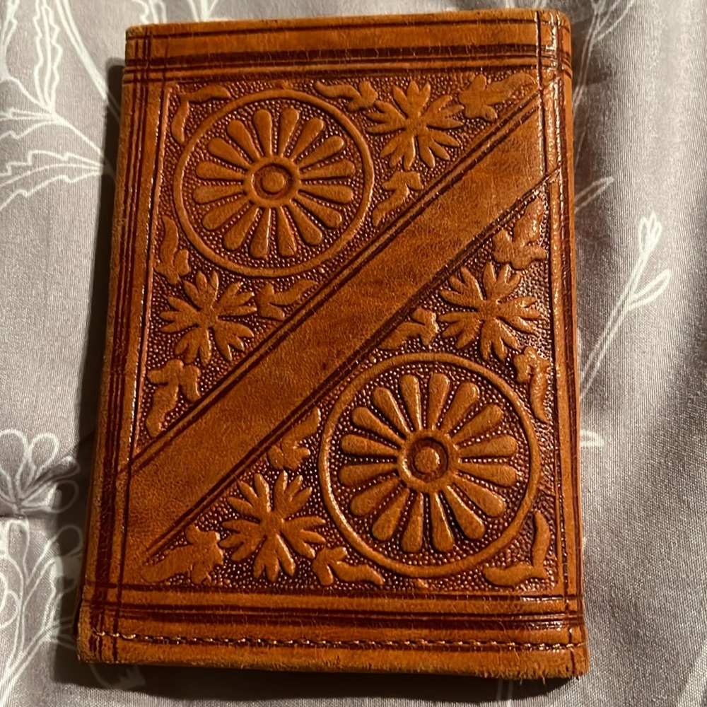 Vintage genuine leather made in Morocco bifold.